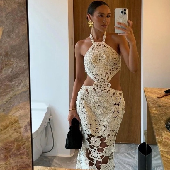 Cult Gaia Accalia Crochet Gown - Picture 2 of 15